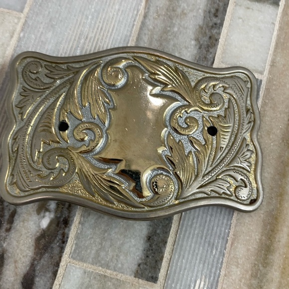 Vintage Unbranded Ornate Leaves Metal Belt Buckle - Picture 7 of 10